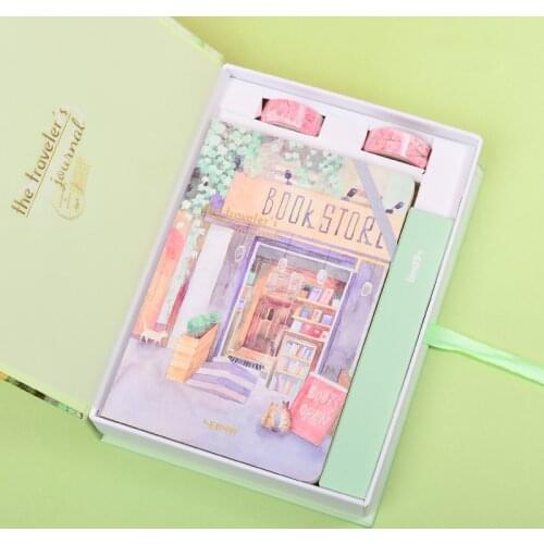 A5 Notebook and Journal Set Paper Diary Planner Organizer Wonderful Blank Grid Note Book Back to School Travelers Handbook Gifts