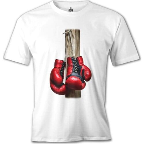 Boxing Glove Design White T shirt Male T-shirt Boxer T-shirt Famous Turkish Fabric and Textile Production