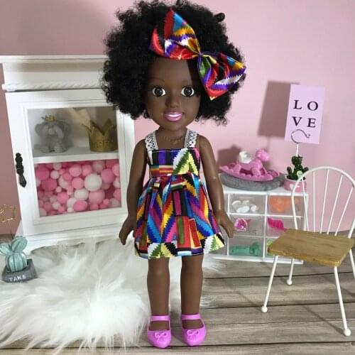 Black African Black Baby Dolls Mini Todder Baby Girls Doll Christmas Gifts Curly Black 51cm Vinyl Baby Realistic Toys Funny