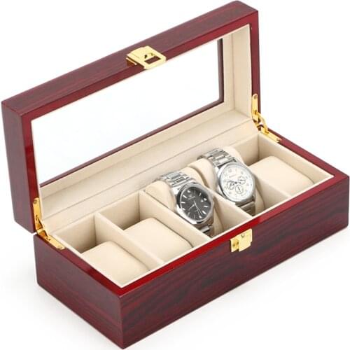 New 5 Slots Wood Watch Storage Box Case Mechanical Wooden Watch Display Organizer Jewellry Storage Holder Boxes