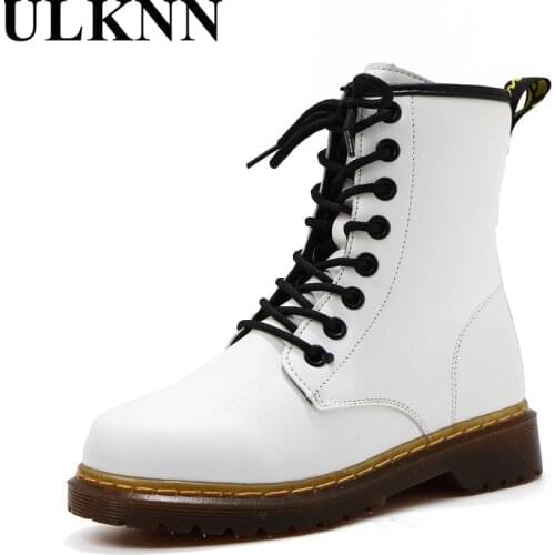 ULKNN Kids Lace Up Martin Round Boots 2021 Popular Children Leather Ankle Whole Colored Fashion Boots For Unsex & Four Seasons