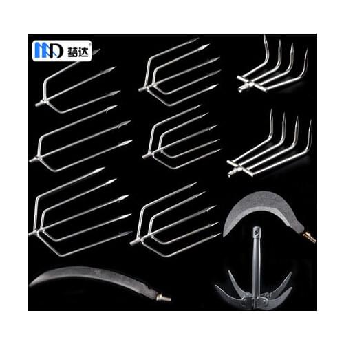 Harpoon fishing gear stainless steel scythe scythe blade with barbed harpoon hook for fishing accessories(one PICECE )