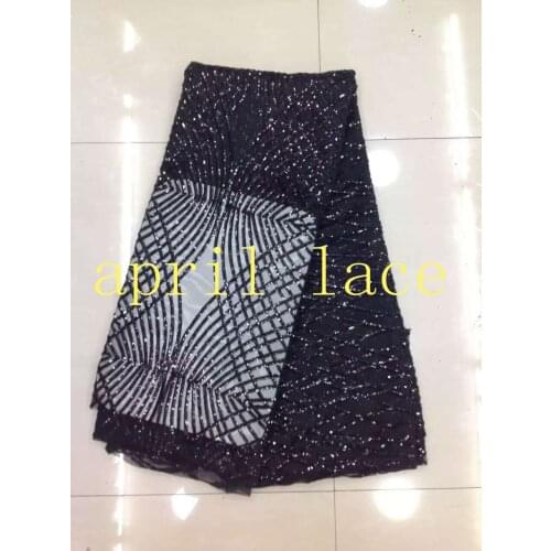 HLL140 new arrive black sequin embroidery tulle mesh for evening dress/sawing/party/wedding