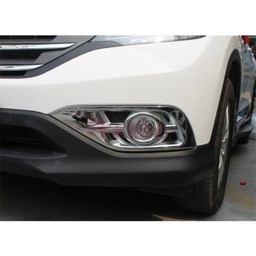 Chrome Front Fog Light Lamp Cover Trim For Honda CR-V CRV 2012 2013 2014 ABS Car Styling Accessory