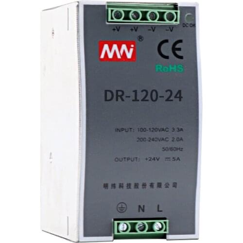 DR-120-24 / 12V DC 10A switching power supply 120W rail type small volume AC to DC
