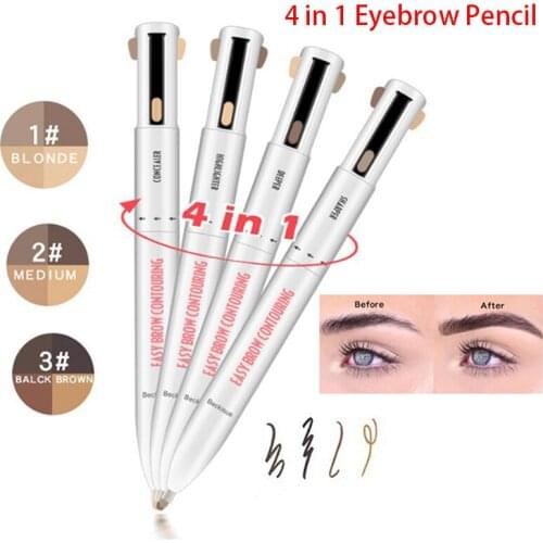 4In1 Eyebrow Pencil Waterproof Drawing Eye Brow Eyebrow Pen Makeup CosmeticTool
