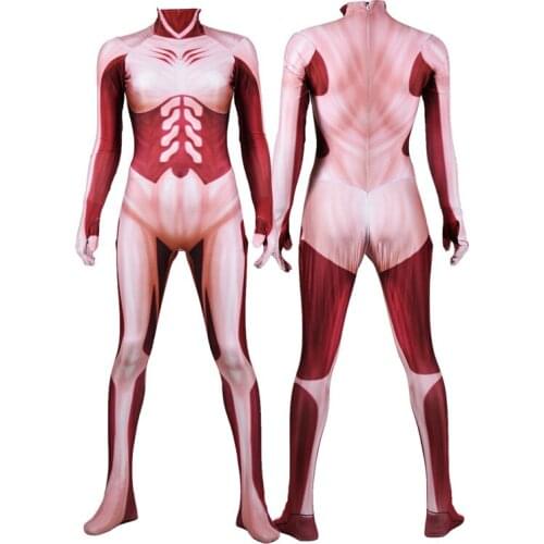 Anime Attack on Titan Cosplay Unisex Bodysuit Tights Simulated Pattern Muscle Cosplay Costume Top Bodysuit Power Cosplay Suit