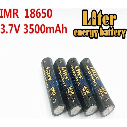 Liter energy battery IMR18650 4PCS 3500MAH 3.7V 4.8A 18650 Rechargeable battery use battery core for Flashlight