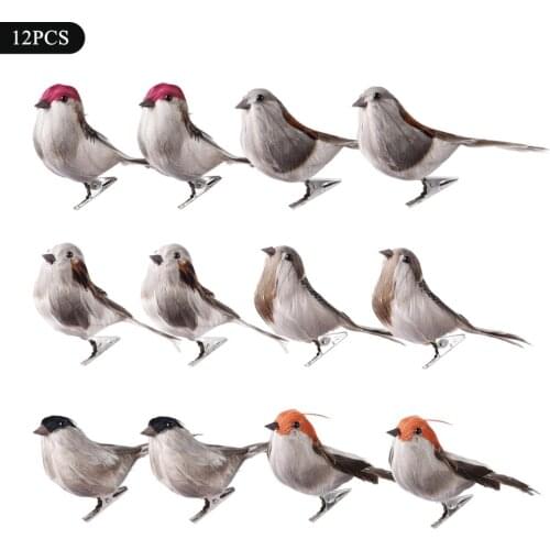 Little Bird DIY Craft Mini Sparrow Ornaments Wedding Decoration Party Accessories 12pcs 11cm Artificial Foam Feather