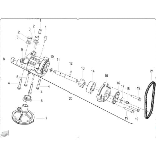 Oil pump oil collecter oil pump shaft oil pump chain inner rotor outer rotor page Of Benelli BJ500 Leoncino 500