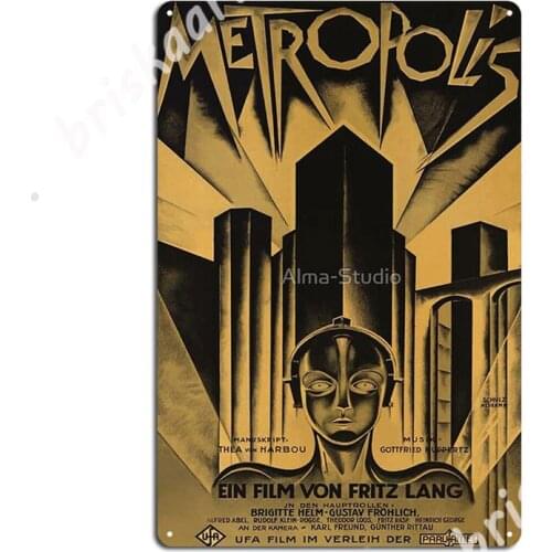 Metropolis, Fritz Lang, 1926 - Vintage Movie Metal Signs Cinema Garage Living Room Customize Poster Tin sign Posters