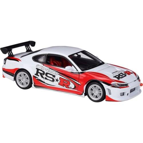 WELLY 1:24 Nissan Silvia S15 RS-R regular white car model handicraft decoration collection toy tool gift die-casting alloy car