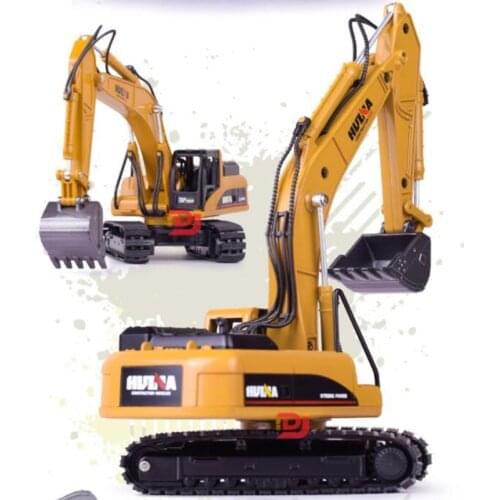 1/50 truck model Die-cast alloy metal car Excavator pull back Crawler excavator model toy engineering toy for kids collection
