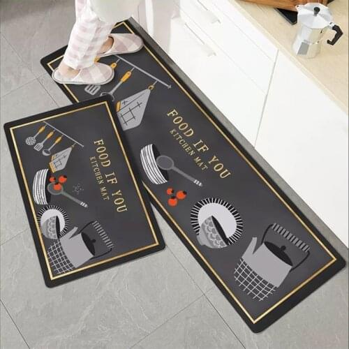 Fashionable Simple Nordic StyleWaterproof Kitchen Floor Mat Household Carpet Long Strip Door Mat Modern Home Decor