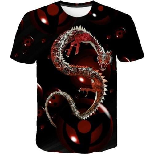 SUMMER 2021 NEW Black Fashion Round Neck 3D Print Mens Movie Series T-shirt Abstract Psychedelic Dragon Tee funny Print Top