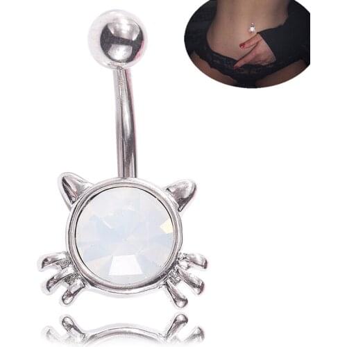 New Cute Cat Navel Belly Button Rings Piercing Bar Body Jewelry for woman belly rings