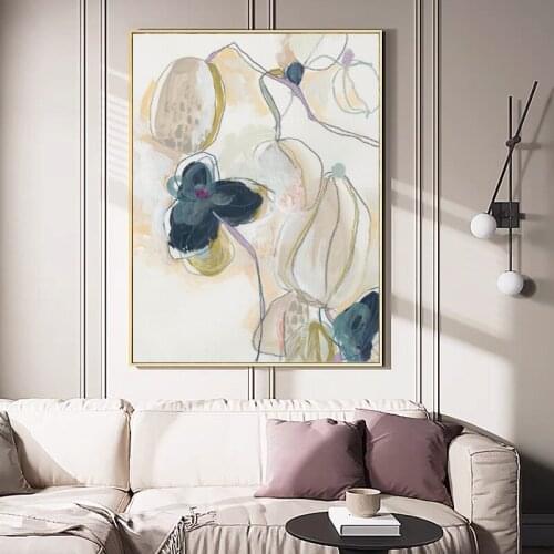 Huge Size Flower Pic Art Hand Painted Modern Abstract Oil Painting On Canvas Wall Art For Living Room Home Decoration No Frame
