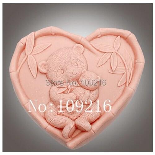 Wholesale!!!1pcs Lovely Parent-child Bear (ZX01669) Silicone Handmade Soap Mold Crafts DIY Mold