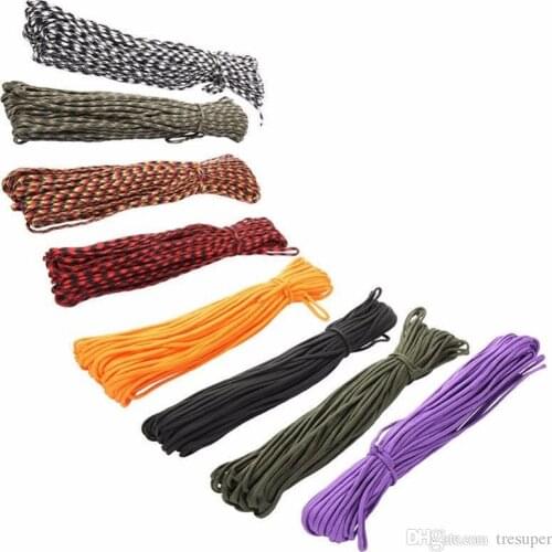 4MM 100M 7 Cord Strand Paracord 550 Parachute Cord Lanyard Rope Mil Spec Cuerda Multi-function Camping Survival Kit Equipment