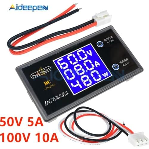 DC 0-100V 10A LCD Display Digital Voltmeter Ammeter Wattmeter Voltage Current Power Meter Volt Detector Tester 12V 24V 36V 1000W