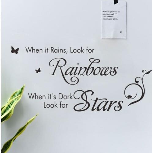 Rianbows Stars English inspirational wall stickers living room bedroom decoration wallpaper Sofa background stickers home decor