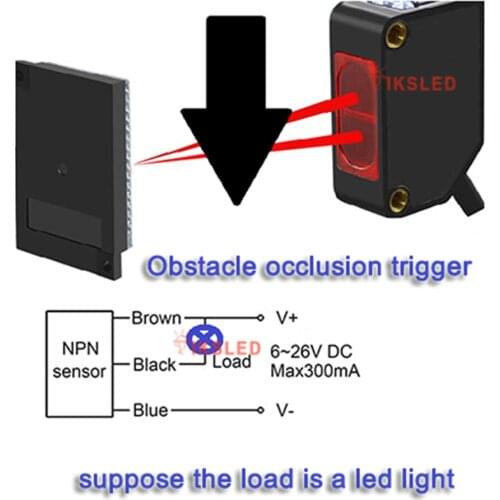 DC 6V-36V Reflective photoelectric switch photocell E3Z-R61 NPN output Reflex Light Barrier 2.5m detect distance