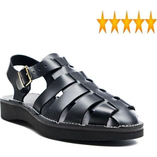 Shoes Summer Leather Mens Genuine High Quality Handmade Weave Cowhide Roman Men Retro Fisherman Sandals Plus Size 36-45