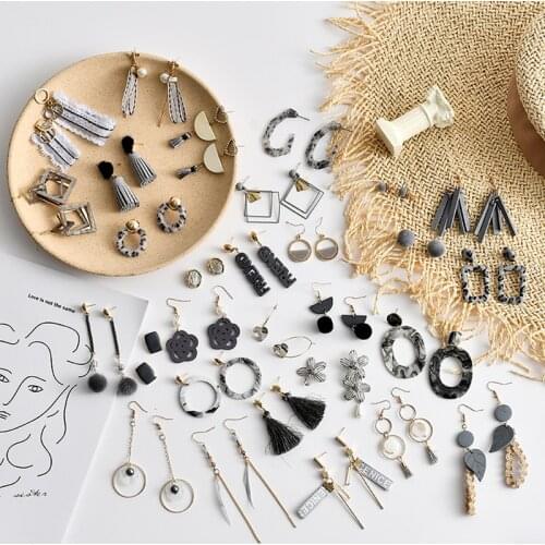 Retro Simple Flower Tassels Ear Stud Earrings For Girl Ear Accessories Cute Bow Geometry Temperament Drop Pendientes Eardrop