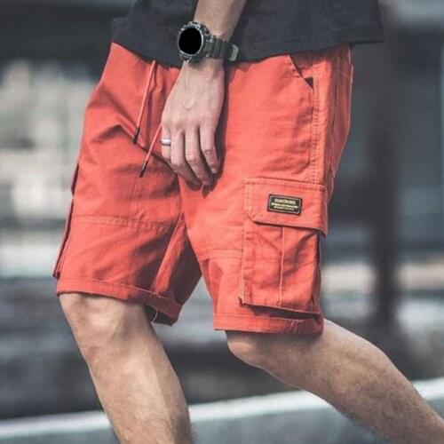 Men Casual Outdoor Military Short Pants Multi Pocket Shorts Thin Multi-pocket Solid Color Drawstring Cargo Shorts for Daily Wear