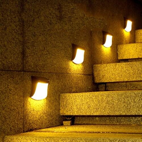 Solar Powered Wall Lights Auto Light Sensor Outdoor Garden Decoration Stair Step Lights Wall Fence LED Lights White/warm White