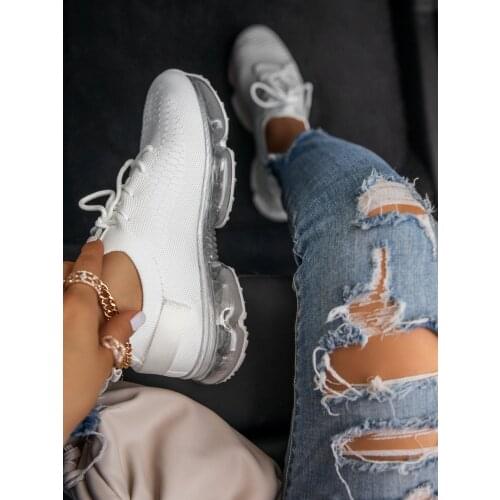 Ultras Size Women Flats Shoes Walking Casual Jogging Shoes Athletic Trainers Clear Sole Knitted Breathable Sneakers Size 35-43