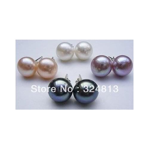 Women Love real 4 Set 8-9mm Multicolor Akoya Cultured Pearl Earring