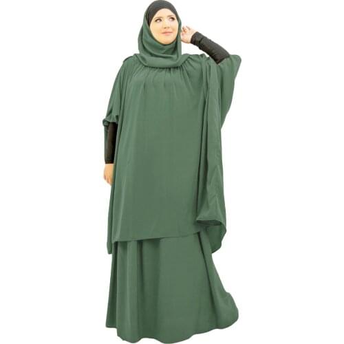 Eid Ramadan Women Hijab Dress Muslim Prayer Garment Sets Islamic Clothing Turkey Namaz Long Khimar Musulman Jurken Abaya Kimono
