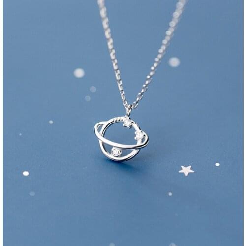 Colusiwei Planet Interstellar Pendant Necklace for Women Authentic 925 Sterling Silver Chain Link Neckalces Fashion Fine Jewelry