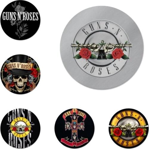 58mm Guns n Roses Icons Pins Badge Decoration Brooches Metal Badges For Clothes Backpack Decoration