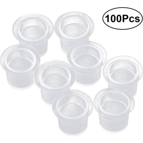 100pcs Disposable Tattoo Ink Caps Permanent Eyelash Makeup Eyebrow Tattooing Pigment Container Tattoo Kits Tattoo Supplies