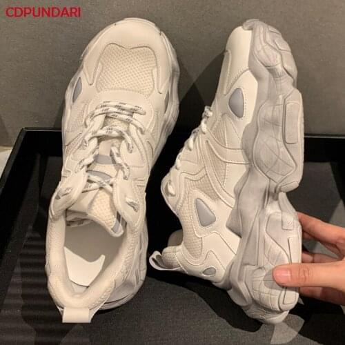 2021 Air Mesh Patchwork Genuine Leather Flat Platform Sneakers Shoes Women Spring Summer Lace Up Casual Flats Ladies Popular