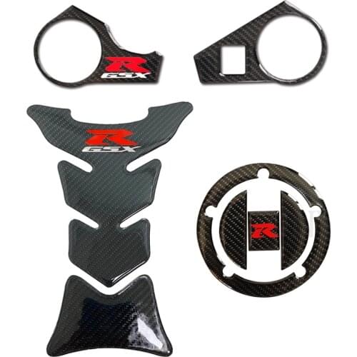 3D Carbon Fiber Motorcycle Fuel Tank Cap Pad Sticker Trigeminal Tree Top Clip Applique Applicable For Suzuki GSXR 1000 2009-2016