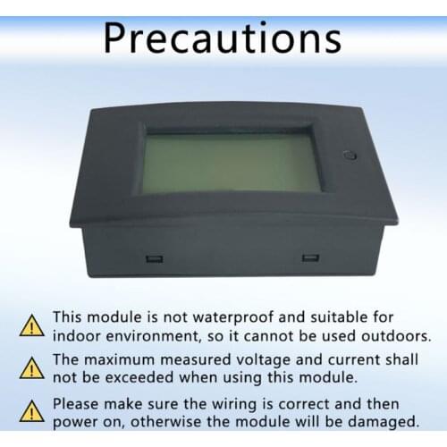 50A DC 7.5-100V Digital LCD Voltmeter Ammeter Wattmeter Power Energy Meter Volt kwh Watt Amp