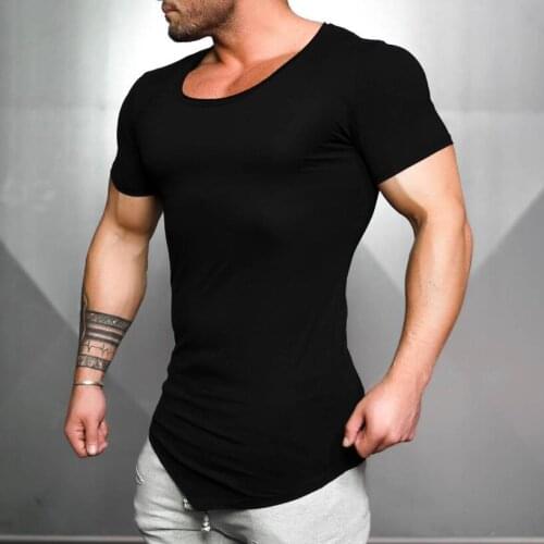 Brand Cotton mens gym Clothing Male Slim Fit t shirt Man fitness T-shirts Casual Sportswear T-Shirts mens summer tops