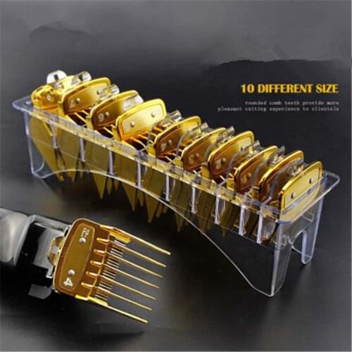 Ten Pieces Electroplated Golden Generalduty Electric Hair Cutter Clipper Limited Positioning Comb E098