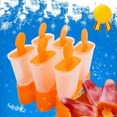1 Set 6 Pop Cell DIY Frozen Ice Cream Mold Popsicle Maker 2 Colors Lolly Mould Tray Pan Homemade Popsicle Model Kitchen Tools