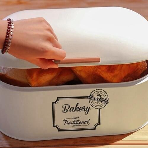 LBER Household Bread Box Kitchen Food Snacks Bread Storage Bins Holder Container