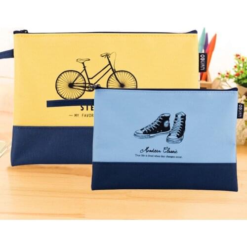 Korean 72384 Document Bag Zipper Student Paper A4 Oxford Cloth Document Note pencil bag