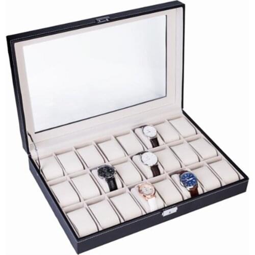 Leather watch storage box with 3/6/10/12 slots, new mens watch storage box, watch display box, black jewelry gift box best gift