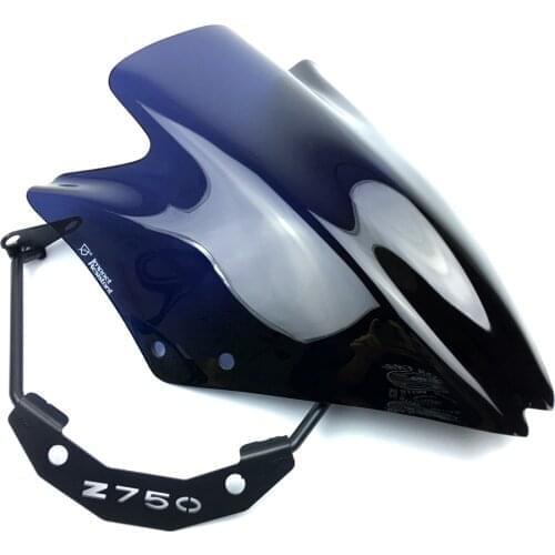 Motorbike Windshield Windscreen w/Bracket High Quality Black For Kawasaki Z750 Z750R Z 750 2007-2008-2009-2010-2011-2012