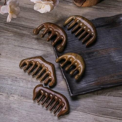 5 Types Hair Massage Comb Natural Wooden Comb Head Meridian Massage Tool Handmade Anti Static Comb for Massage & Scraping
