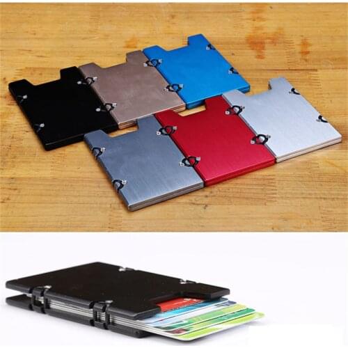 Man Slim Credit Card Holder RFID Anti-theft Protection Metal Wallet Business 2021High Quality Purse Carteira Masculina Billetera