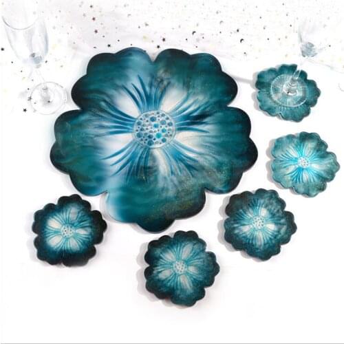 2020 New Transparent Silicone Mould Dried Flower Resin Decorative Craft DIY Compote Coaster Mold epoxy resin molds for jewelry