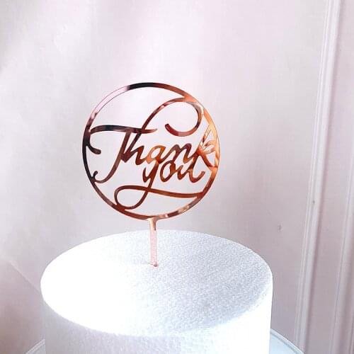 New Acrylic Thank You Wedding Cake Topper Rose Gold Best Wishes Cake Topper For Birthday Party Cake Decorations Baby Shower
